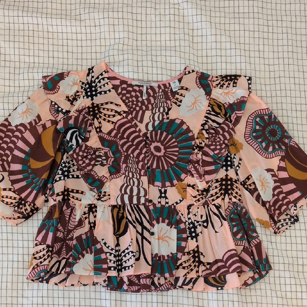 Scotch & Soda Ruffled Cotton Blouse